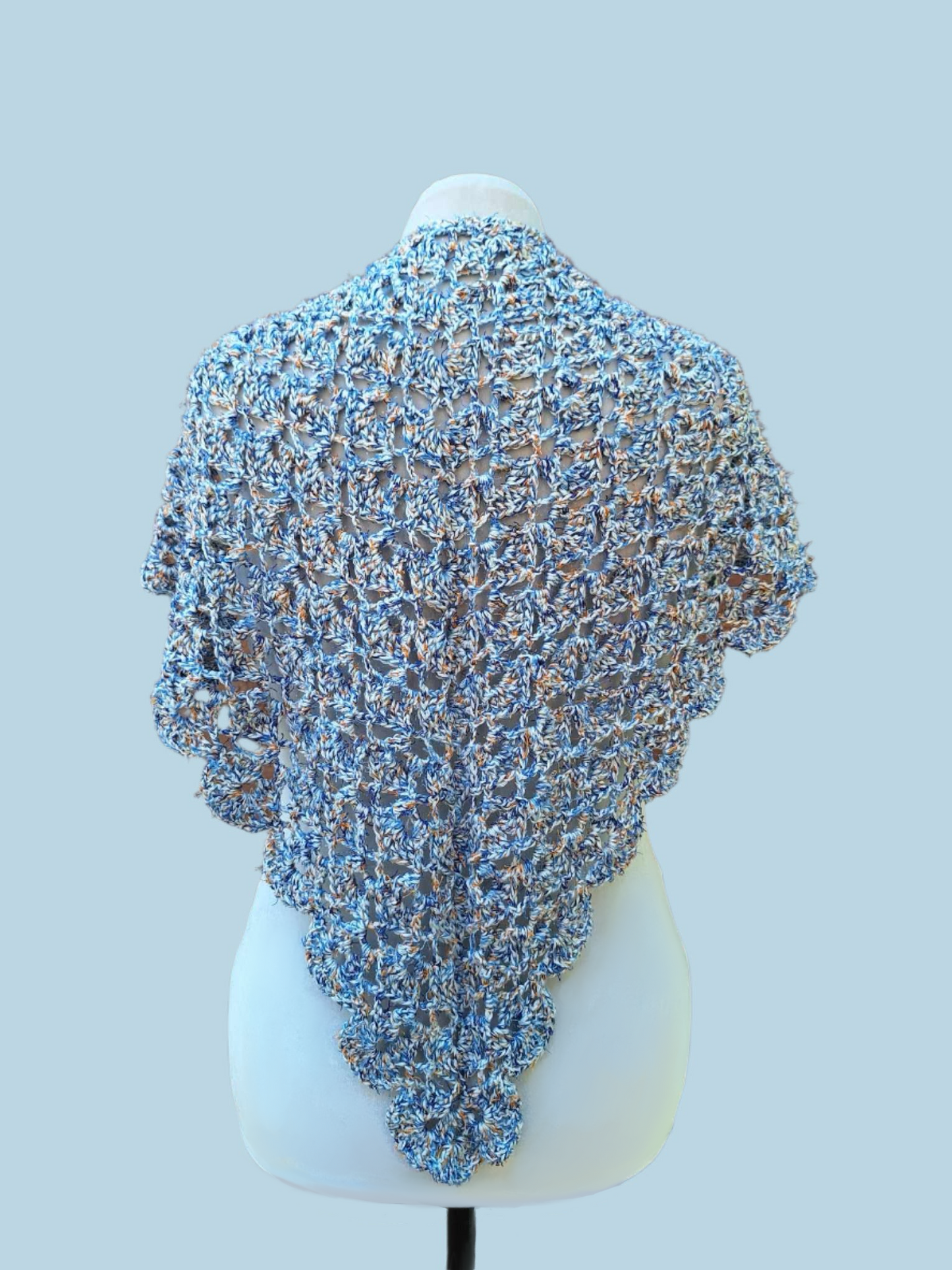 Lemurian Aquatine Calcite Lace Shawl.