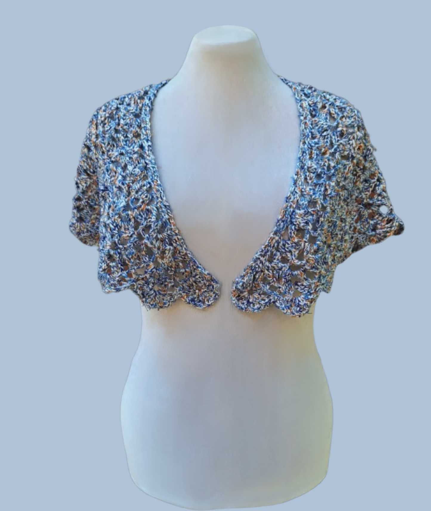Lemurian Aquatine Calcite Lace Shawl.