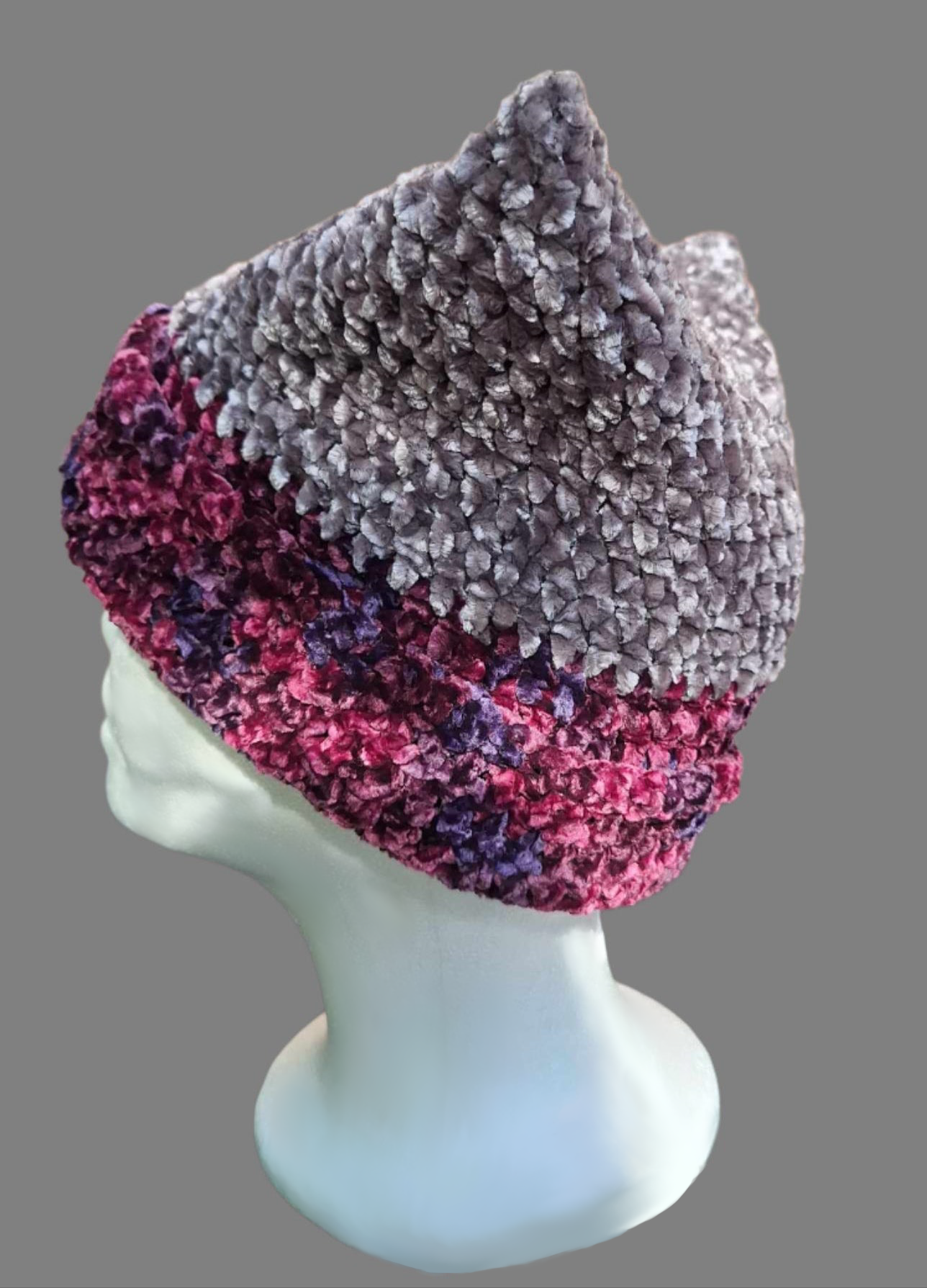 Hematite Agate Plush Slouch Beanie