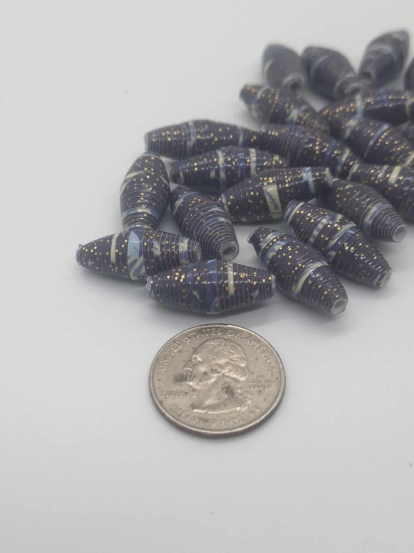 Hand-Rolled Paper Beads – 22-Count Baggies