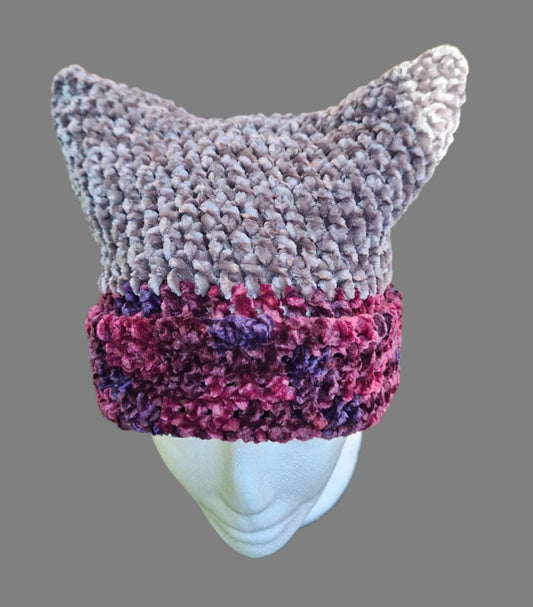 Hematite Agate Plush Slouch Beanie