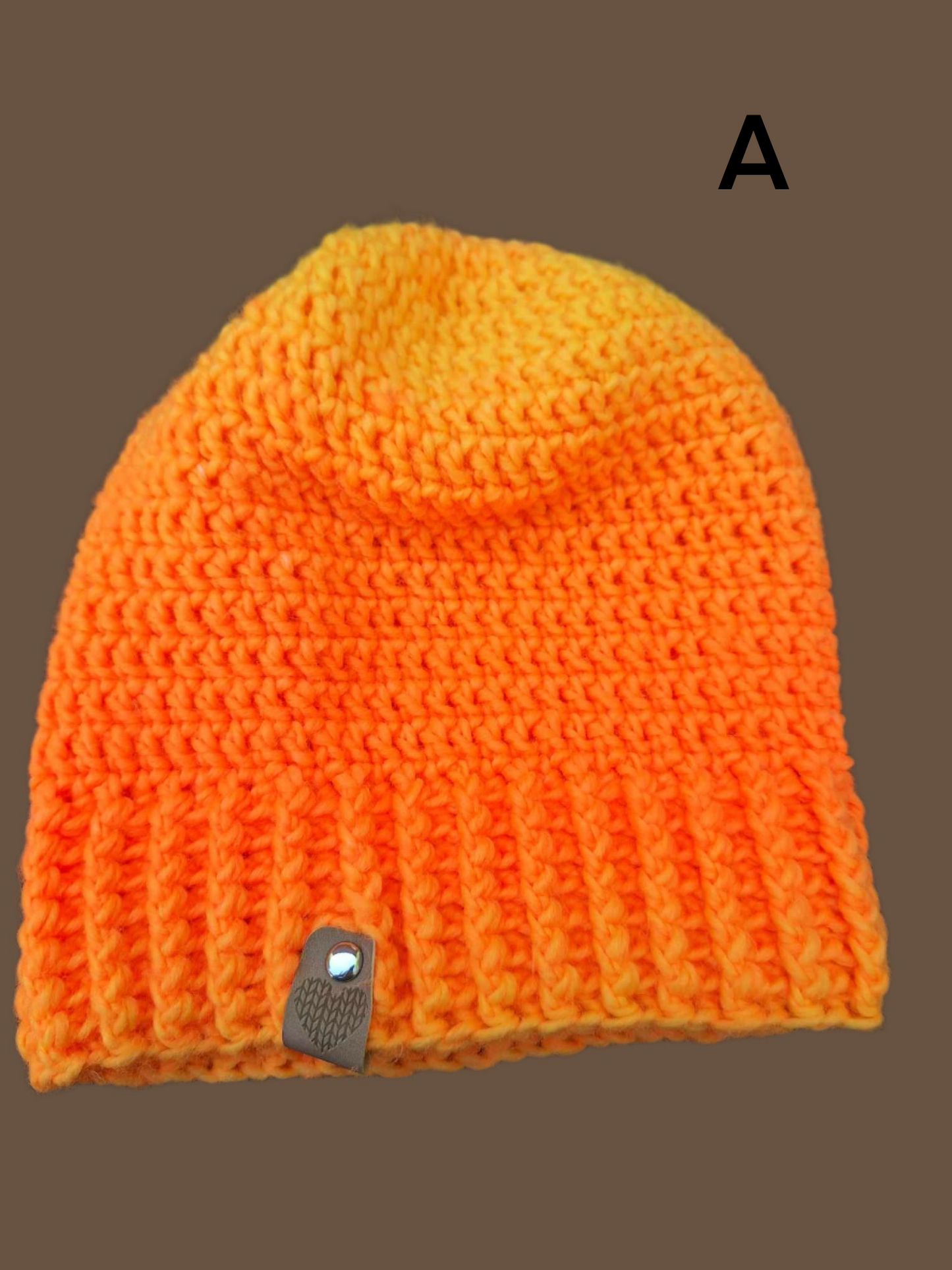 Orange Fire Opal Slouch Beanie