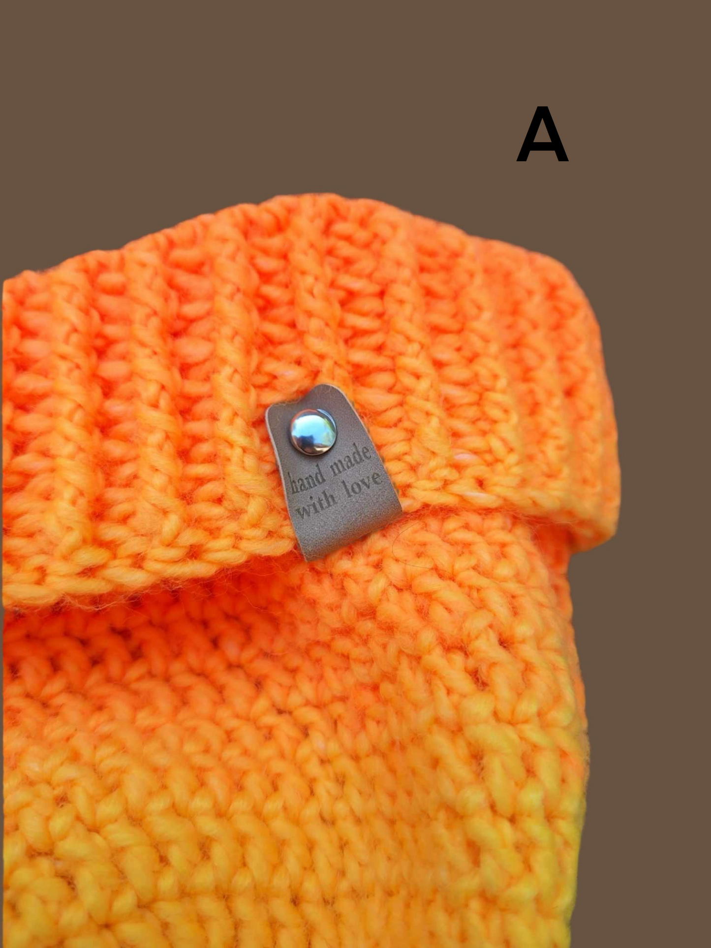 Orange Fire Opal Slouch Beanie