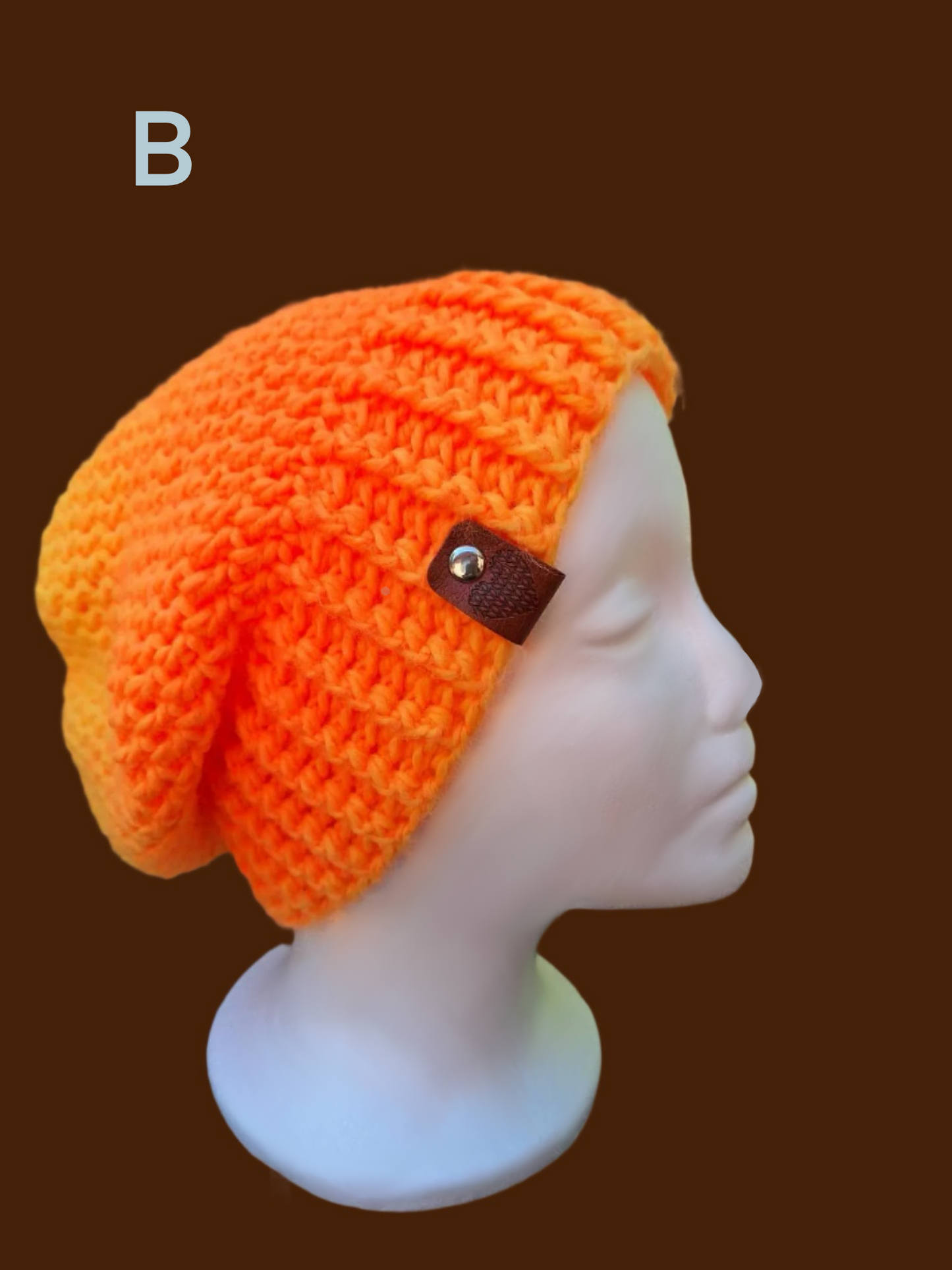 Orange Fire Opal Slouch Beanie