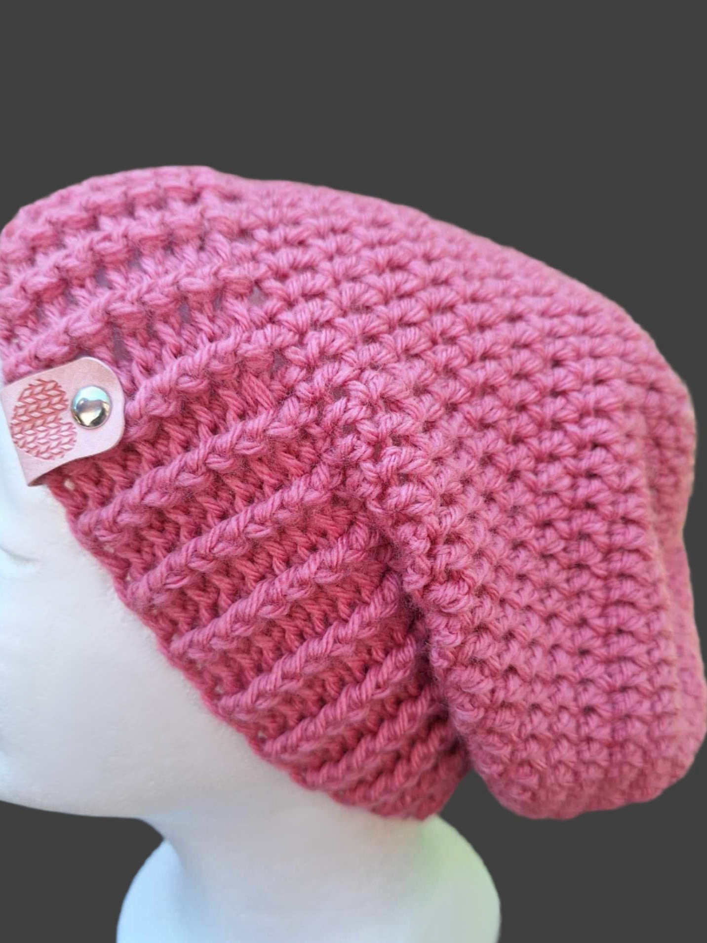 Bubblegum Pink Tourmaline Slouch Beanie