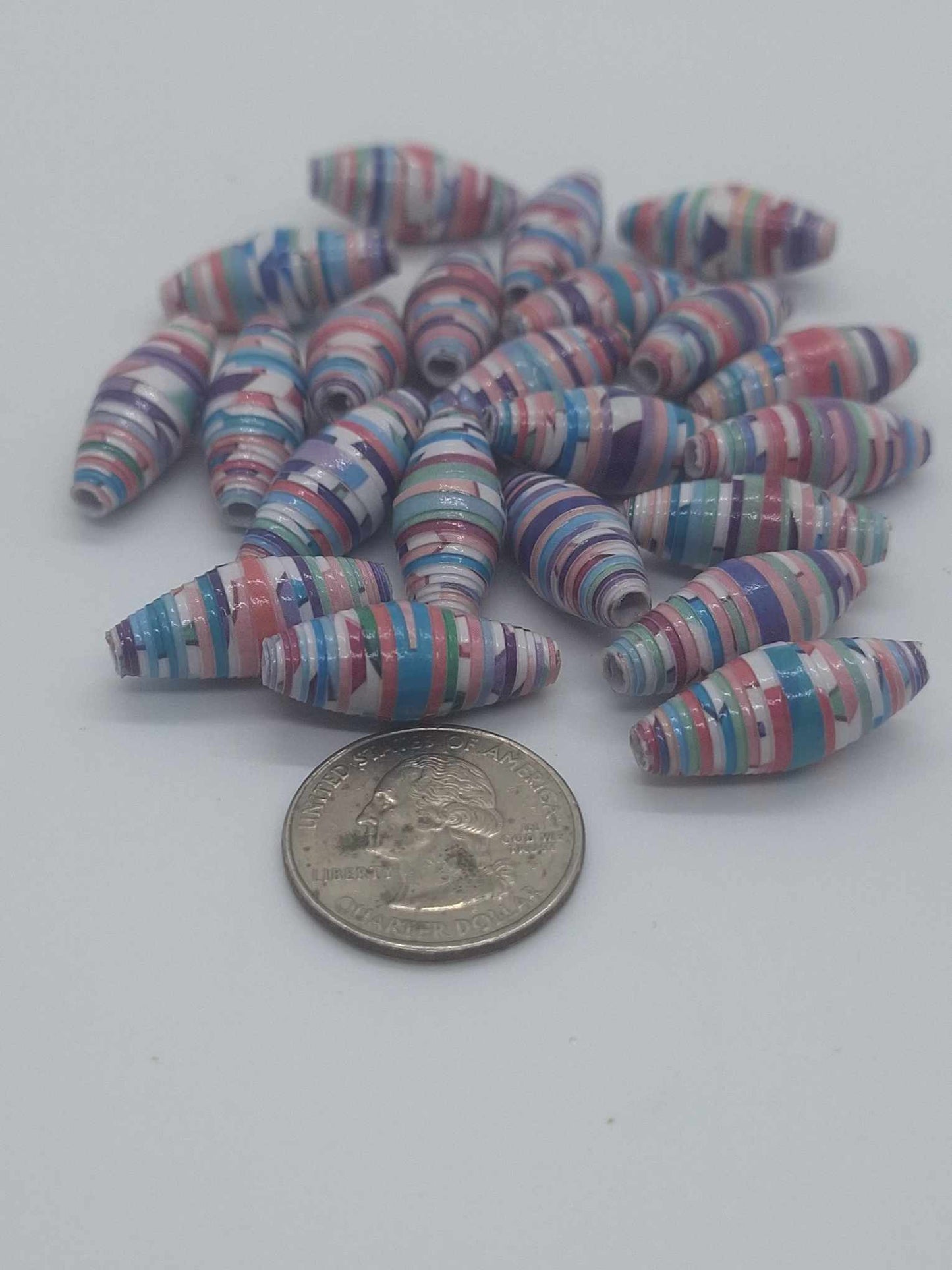 Hand-Rolled Paper Beads – 22-Count Baggies