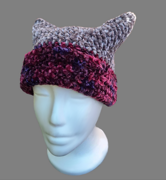 Hematite Agate Plush Slouch Beanie