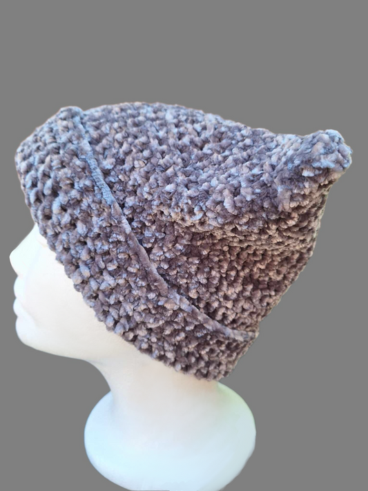 Hematite Plush Slouch Hat