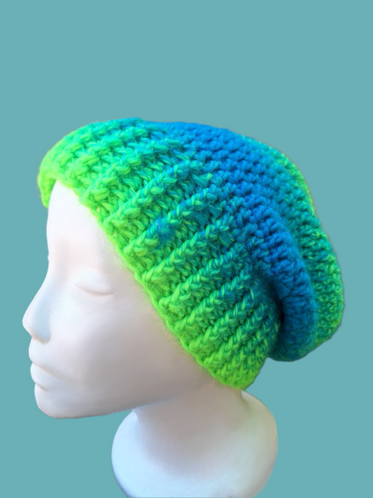 Chrysocolla Malachite Slouch Beanie
