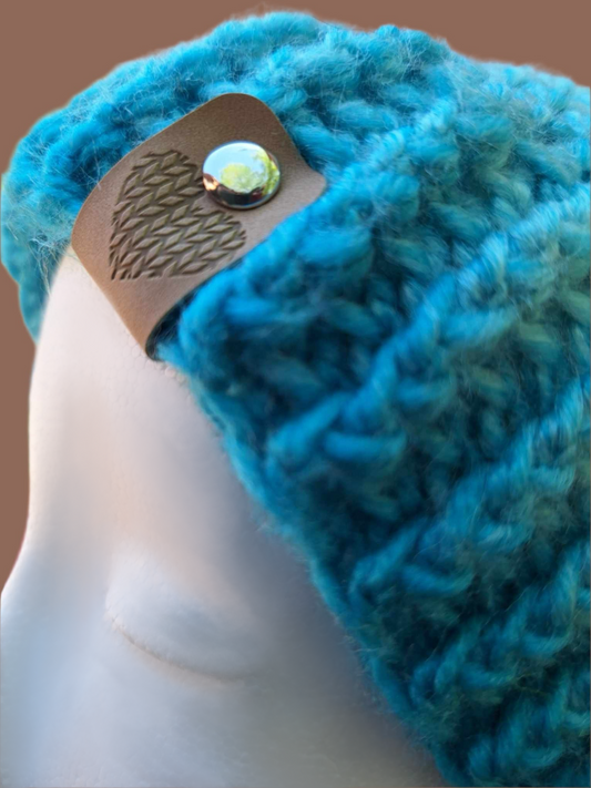 Aqua Aura Quartz Slouch Beanie