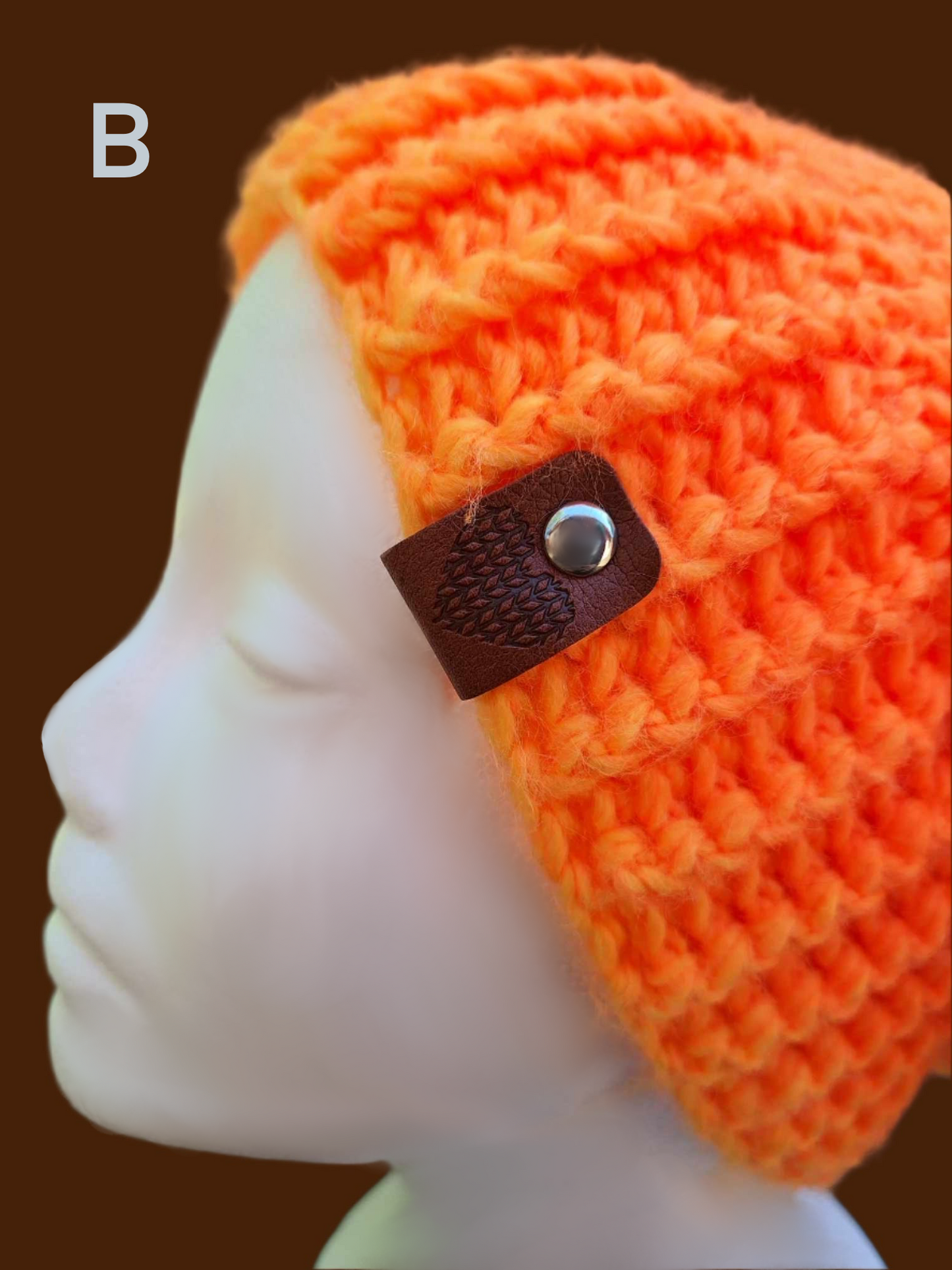 Orange Fire Opal Slouch Beanie
