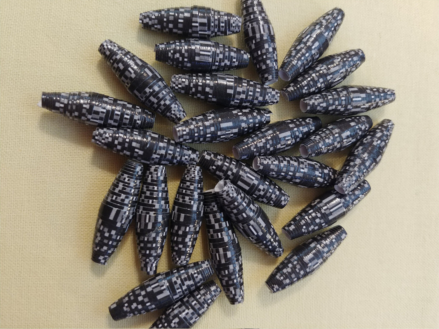 Black and Gray Paper Beads