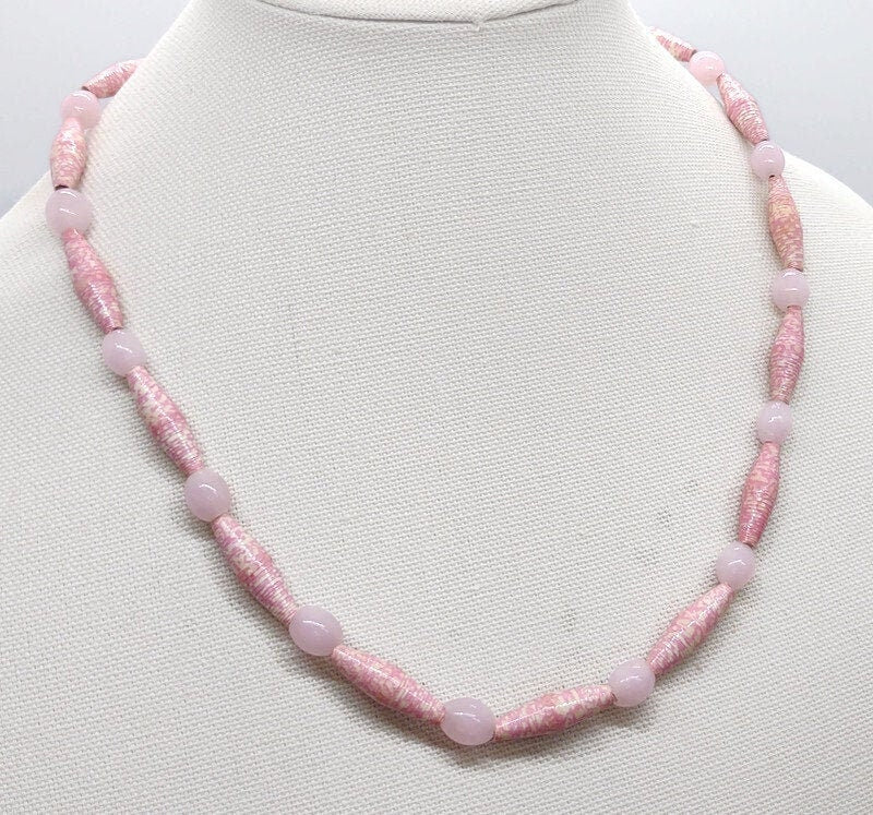 Handcrafted paper bead necklace