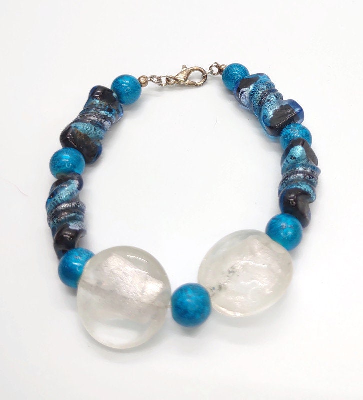 Handcrafted glass bead necklace