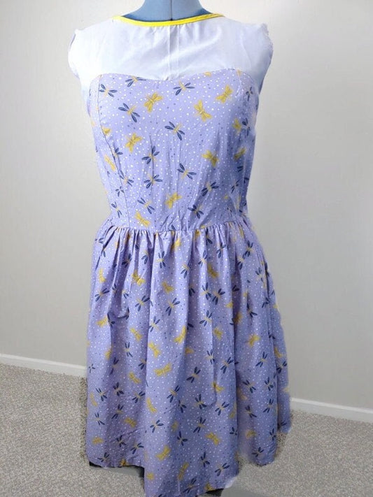 Plus size Purple dragonfly dress