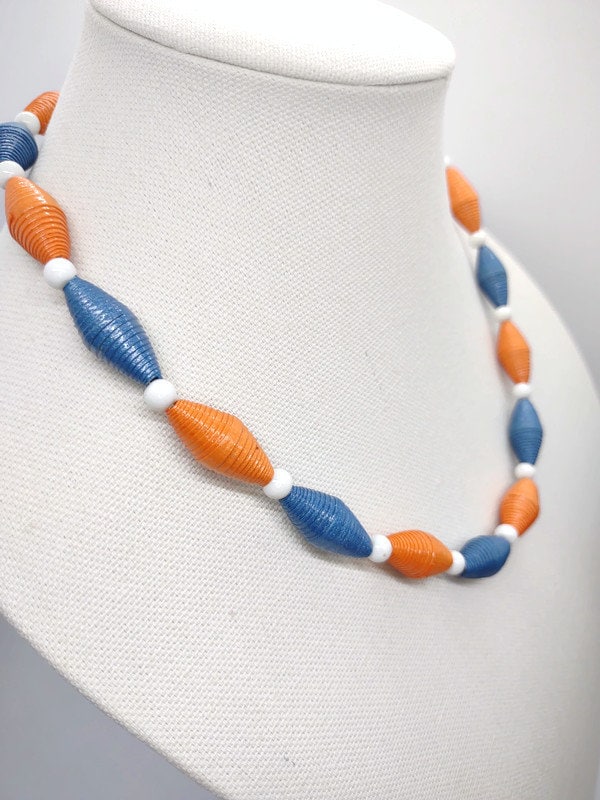 Handcrafted paper bead necklace