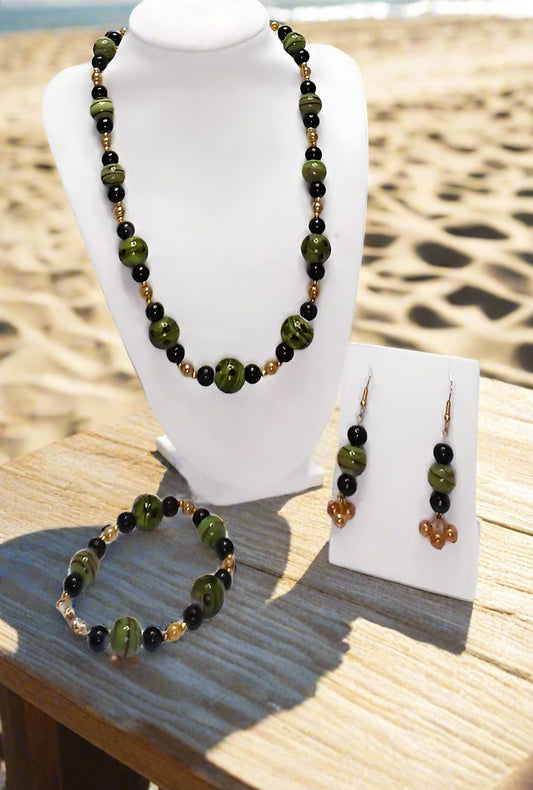 Glass Bead Necklace Set