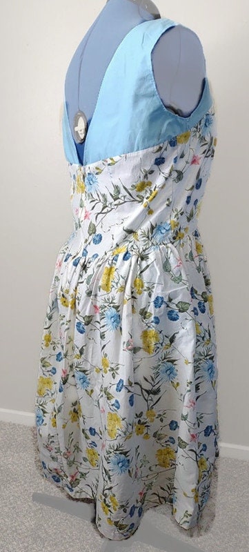 Plus sized Light blue and white floral dress