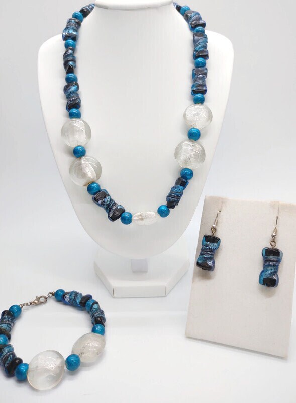 Handcrafted glass bead necklace