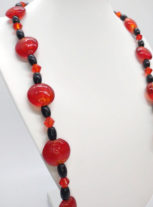 Handcrafted glass bead necklace set