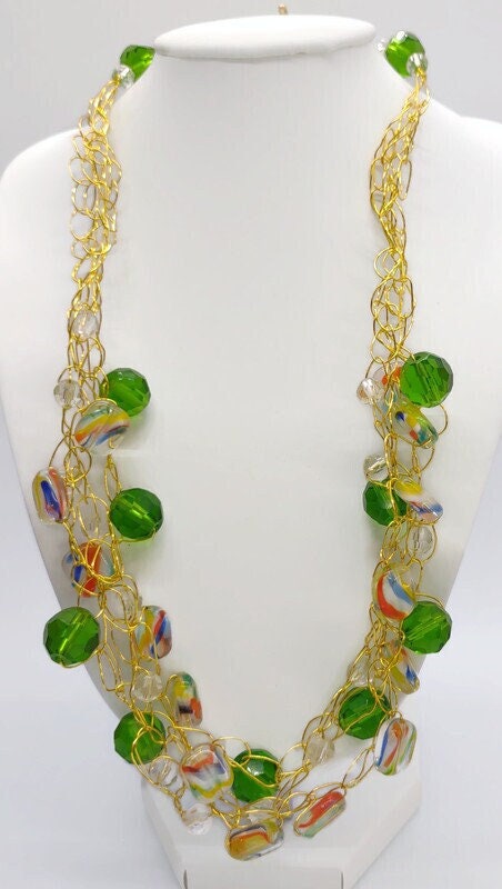 Crochet Wire beaded Necklace