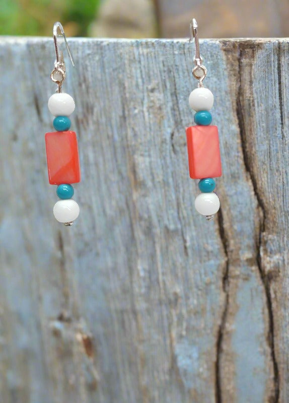 Shell and Glass Earrings