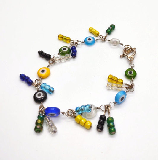 Multi colored glass beaded bracelet