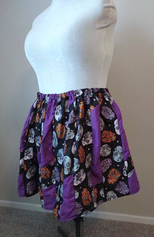 Spooky color skull skirt
