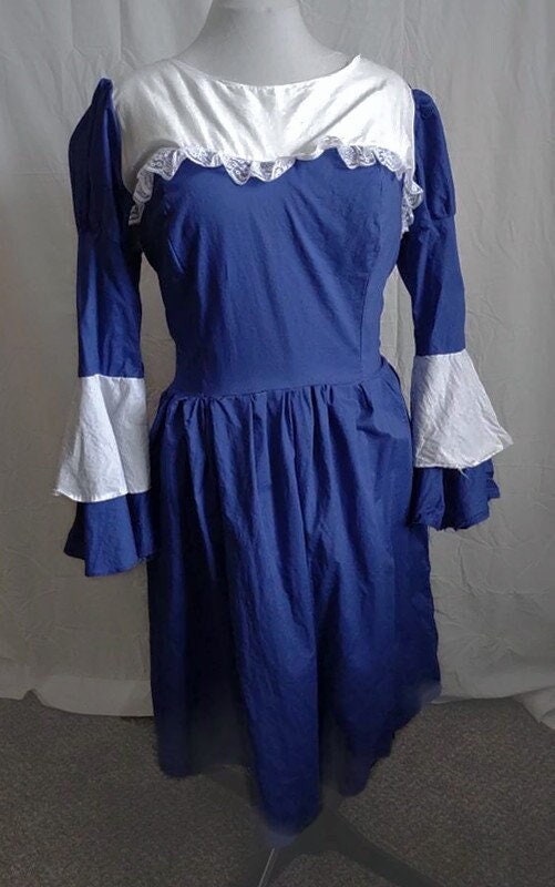 Blue and white lolita dress