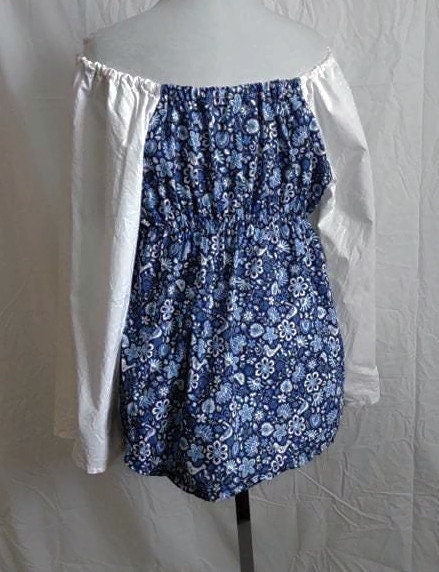 Blue floral top and skirt.